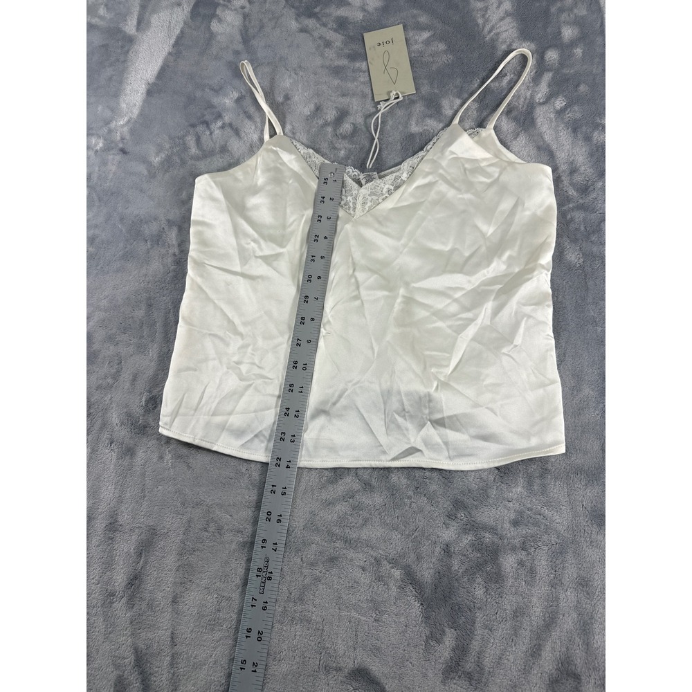 Joie Womens XS White Satin Lace Trim V-Neck Cami Tank Top NWT - Picture 5 of 7